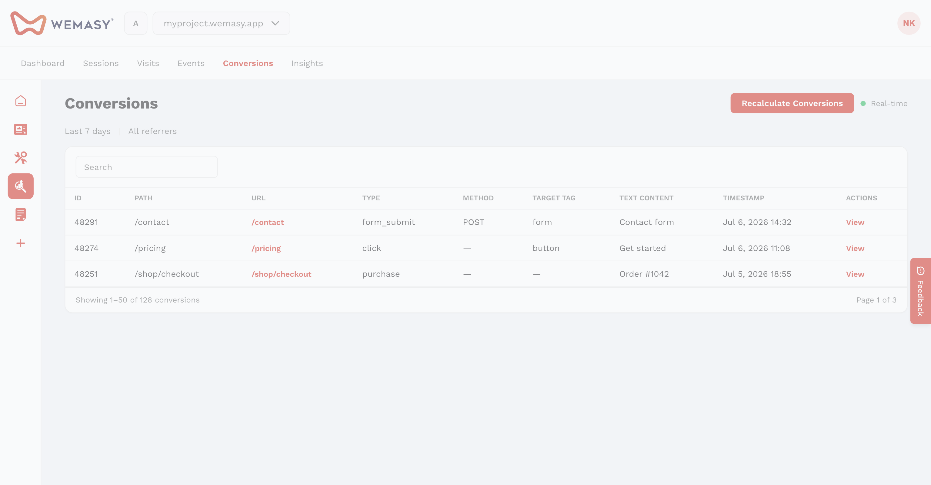 Statistiques et analyses : recalculer les conversions