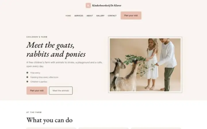 Site web pour ferme pédagogique
