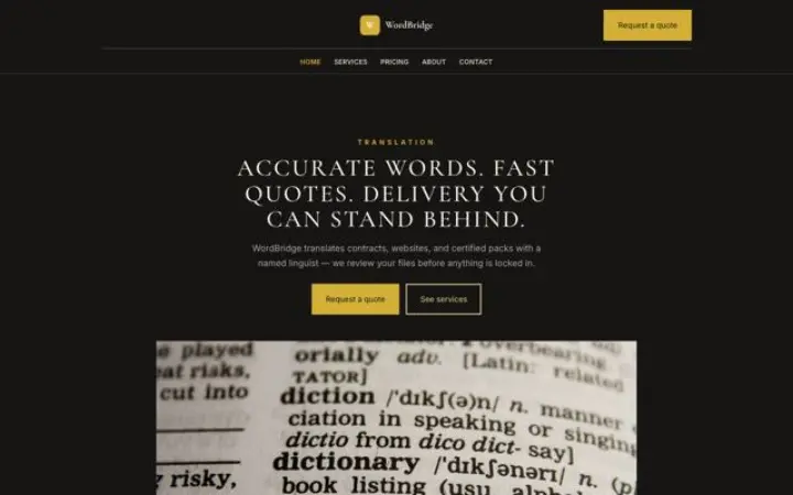 Exemple du thème WordBridge pour traduction