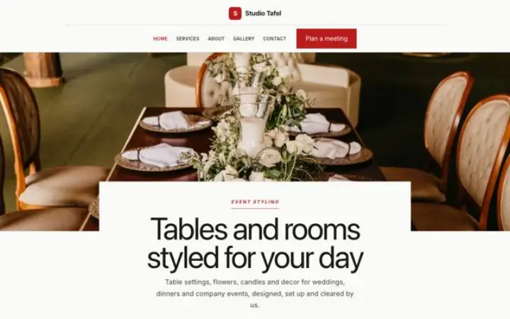 Site web pour décoration événementielle