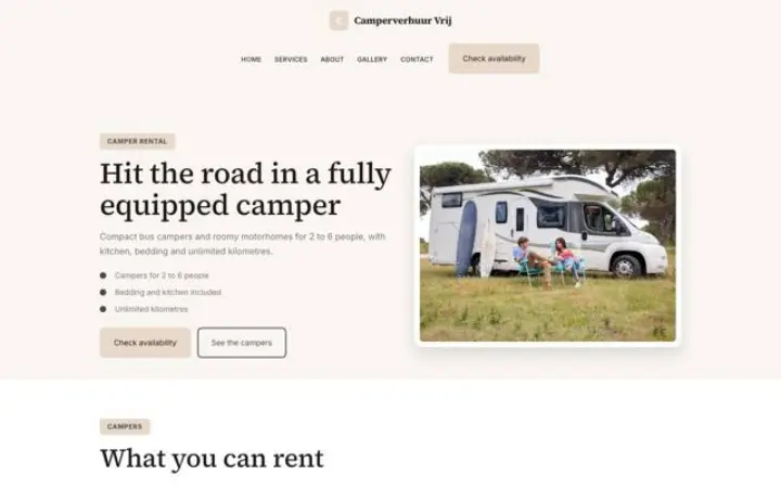 Site web pour location de camping-cars