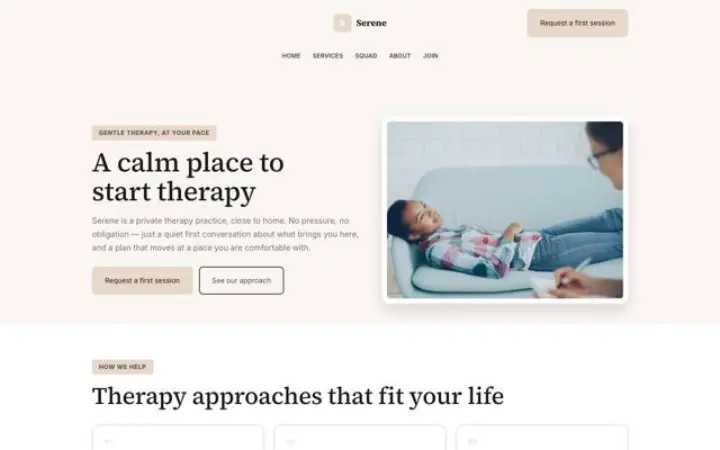 Site web pour thérapeute