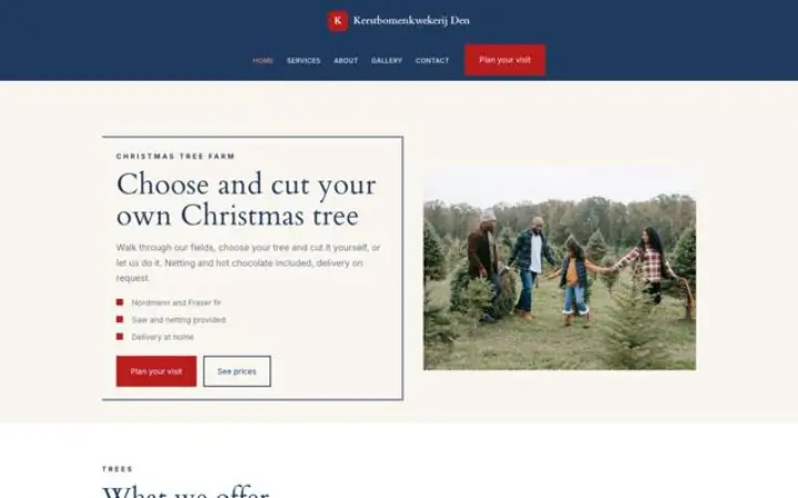 Site web pour sapins de noël