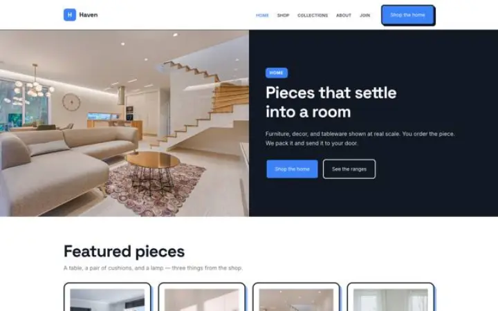 Site web pour maison et déco