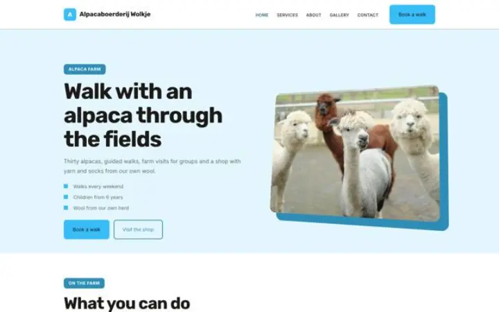 Thème Alpacaboerderij Wolkje