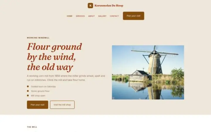 Exemple du thème Korenmolen De Hoop pour moulin à vent