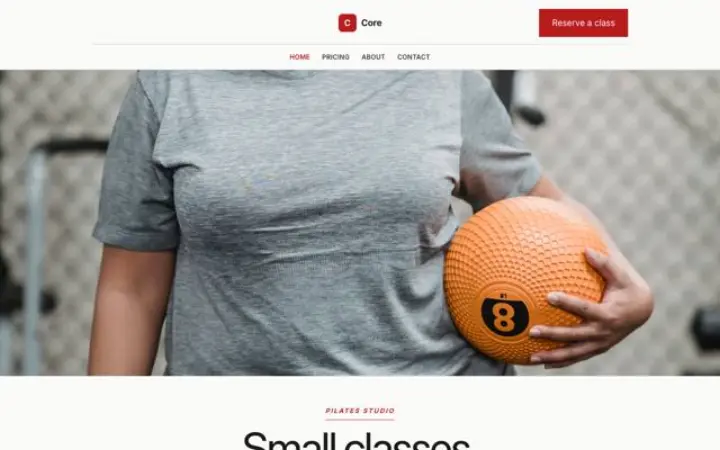 Site web pour studio de pilates