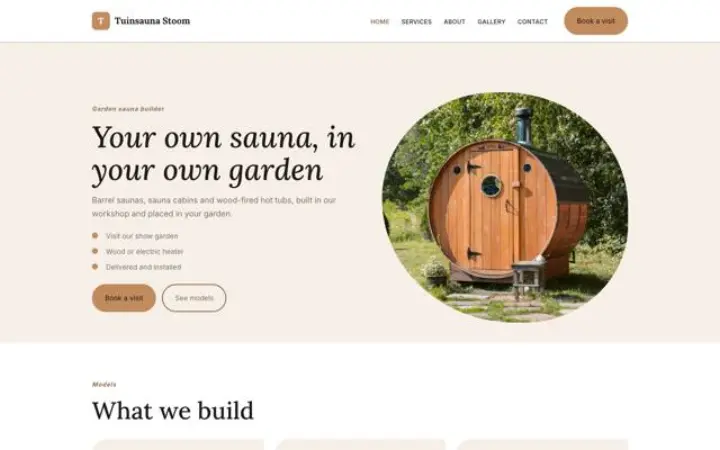 Site web pour saunas de jardin