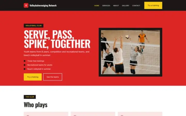 Site web pour club de volley