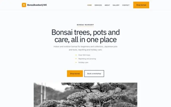 Site web pour pépinière de bonsaïs