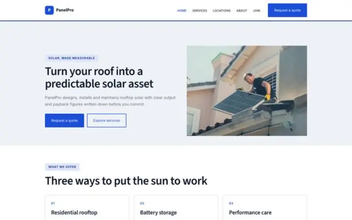 Site web pour solaire