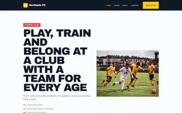 Site web pour club de sport