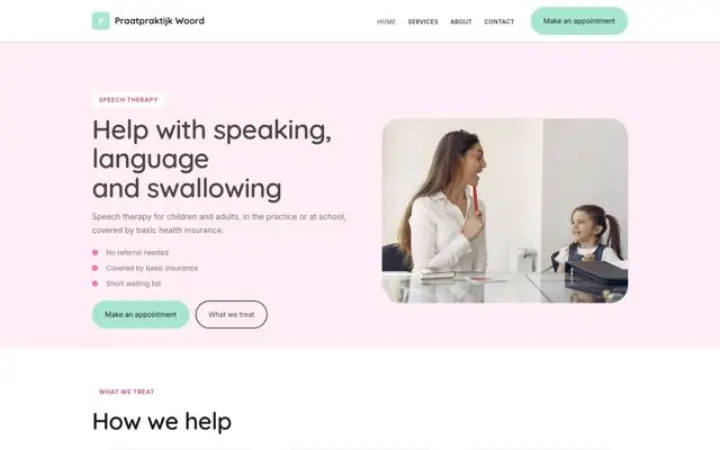 Site web pour orthophoniste