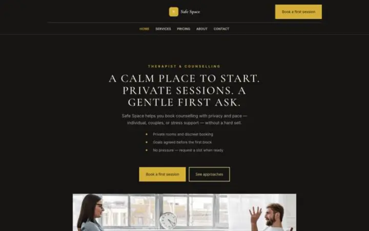Site web pour thérapeute