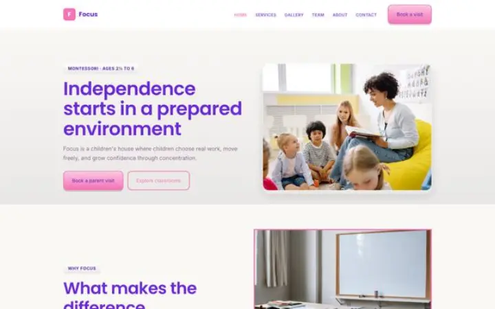Site web pour montessori
