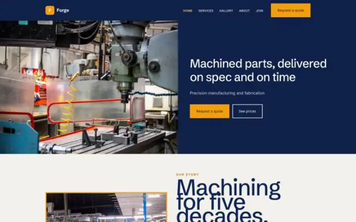 Exemple du thème Forge pour usine