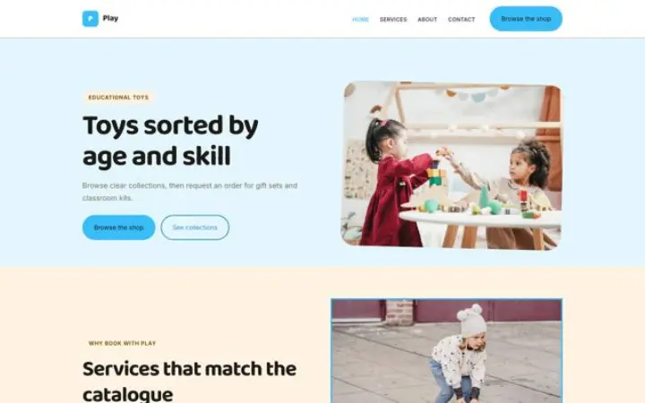 Site web pour jouets éducatifs