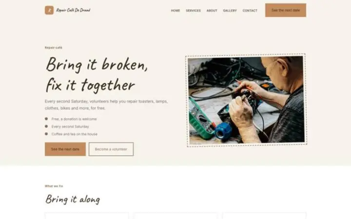 Site web pour repair café