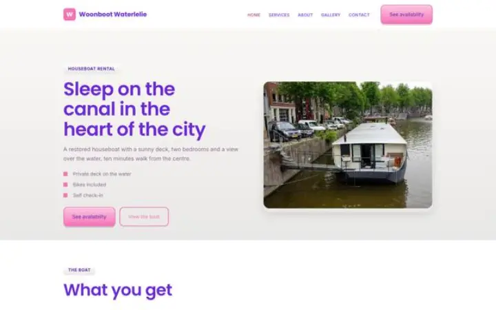 Site web pour location de péniche