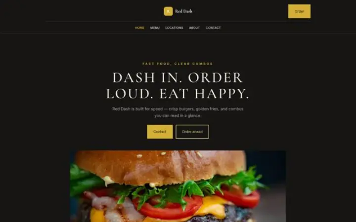 Site web pour fast-food