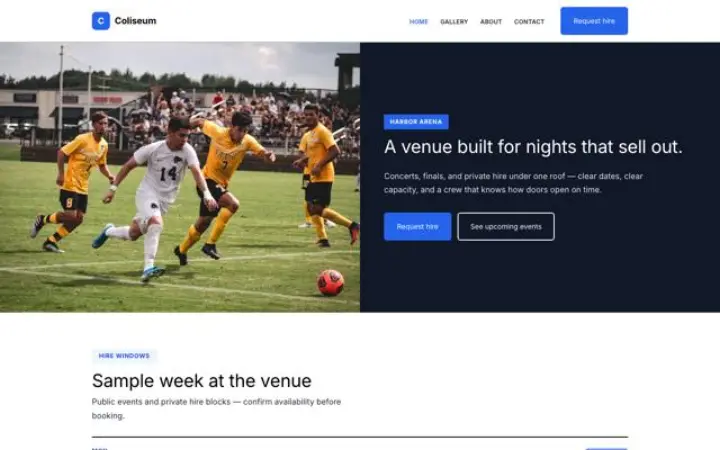 Exemple du thème Coliseum pour arena