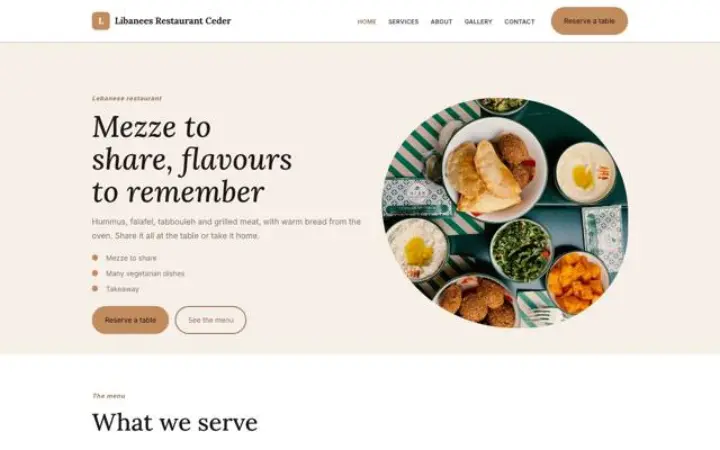 Site web pour restaurant libanais