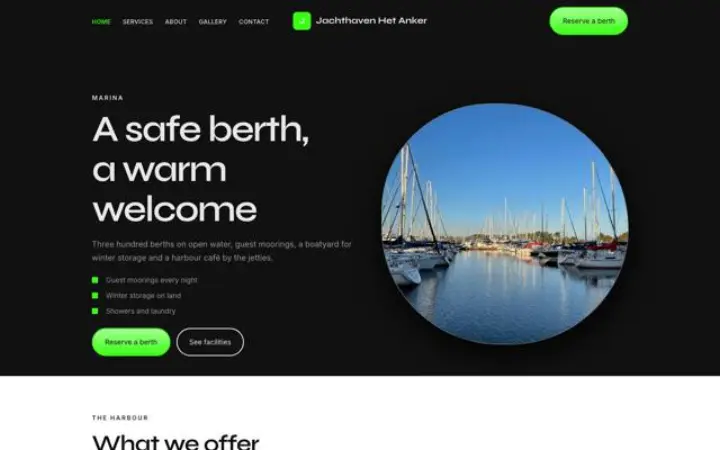 Site web pour port de plaisance
