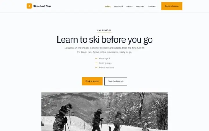 Site web pour école de ski