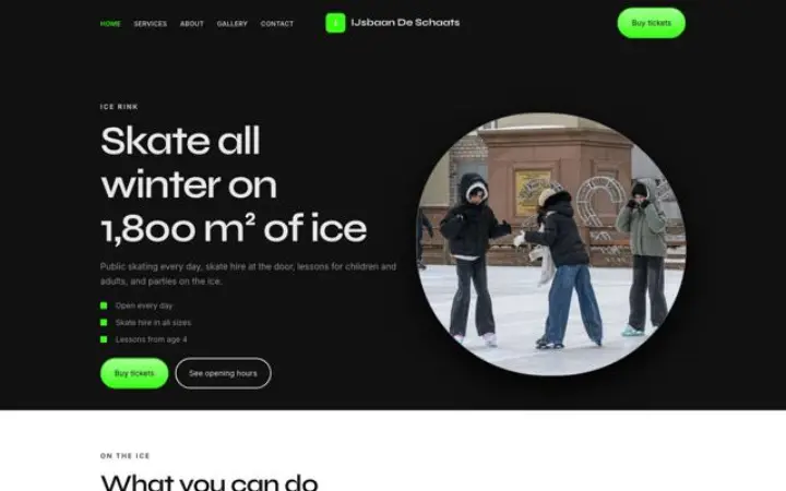 Site web pour patinoire