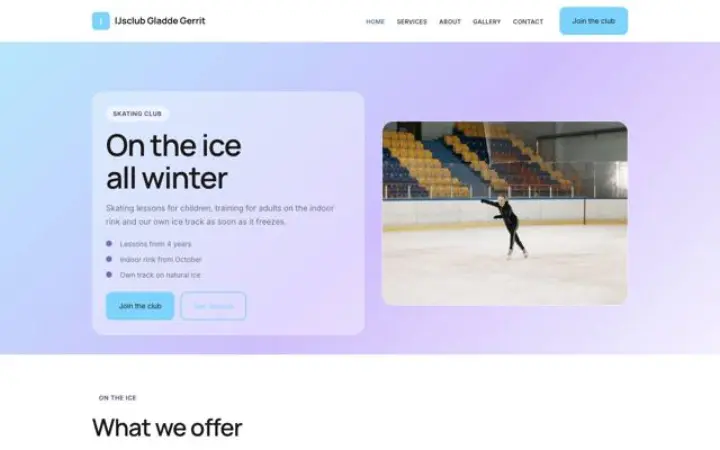 Site web pour club de patinage