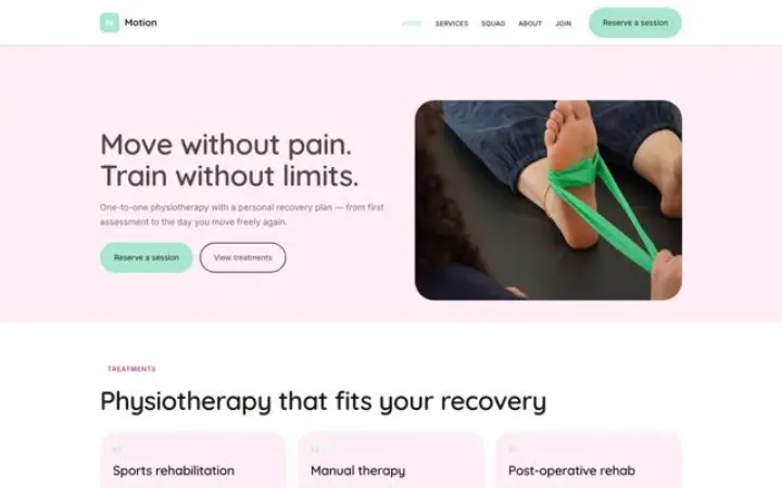 Site web pour kiné