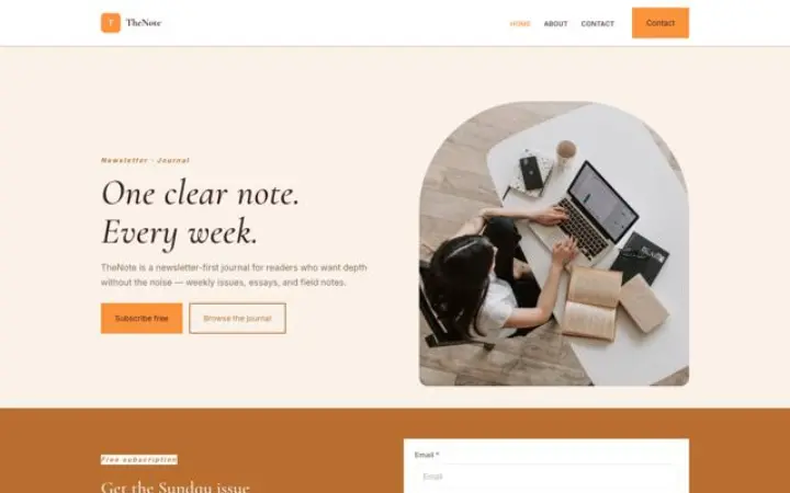 Site web pour newsletter