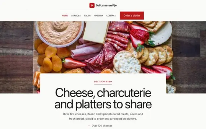 Exemple du thème Delicatessen Fijn pour épicerie fine