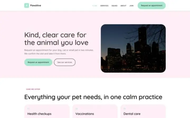 Site web pour vétérinaire