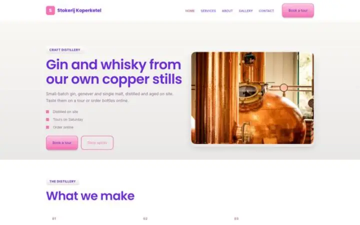 Site web pour distillerie