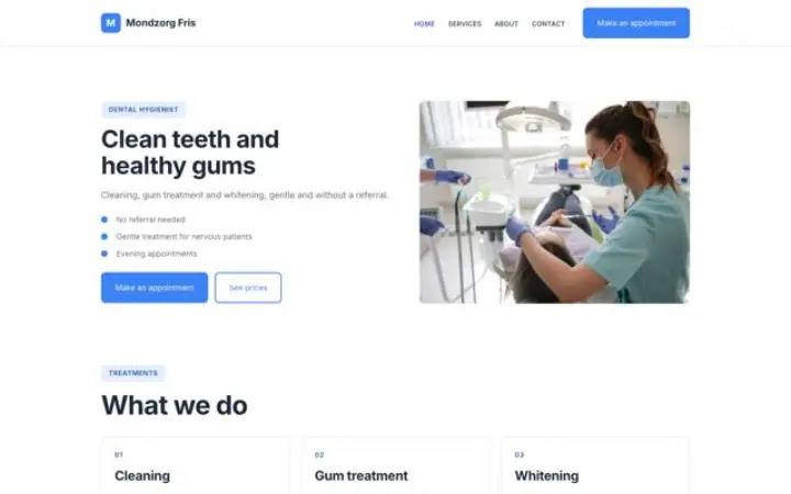 Site web pour hygiéniste dentaire