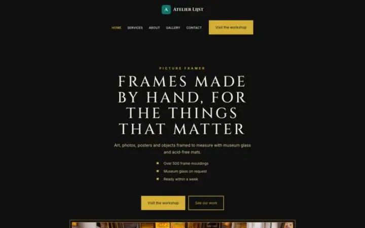 Site web pour encadrement sur mesure
