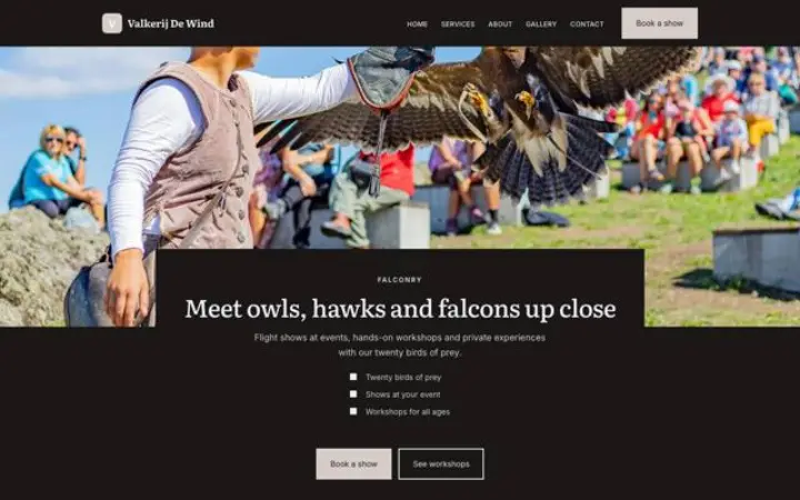 Site web pour fauconnerie