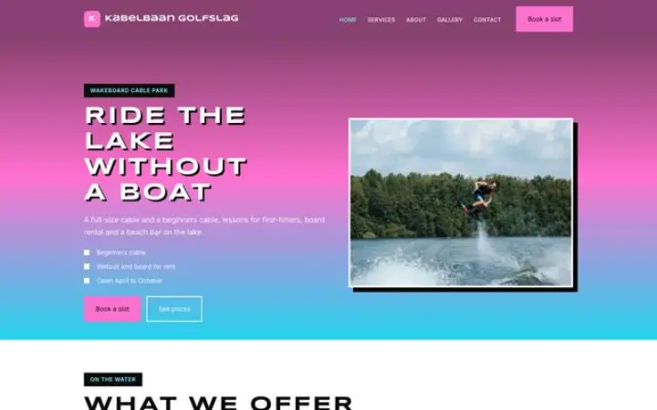 Site web pour téléski nautique