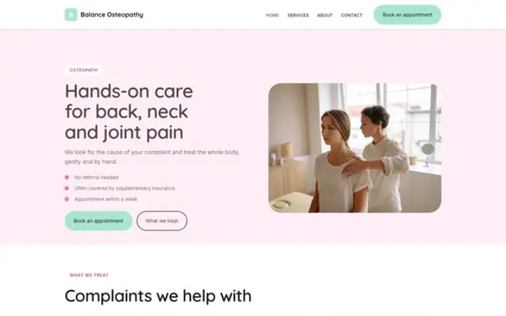 Site web pour ostéopathe