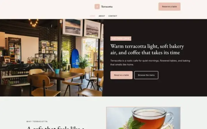 Exemple du thème Terracotta pour pub