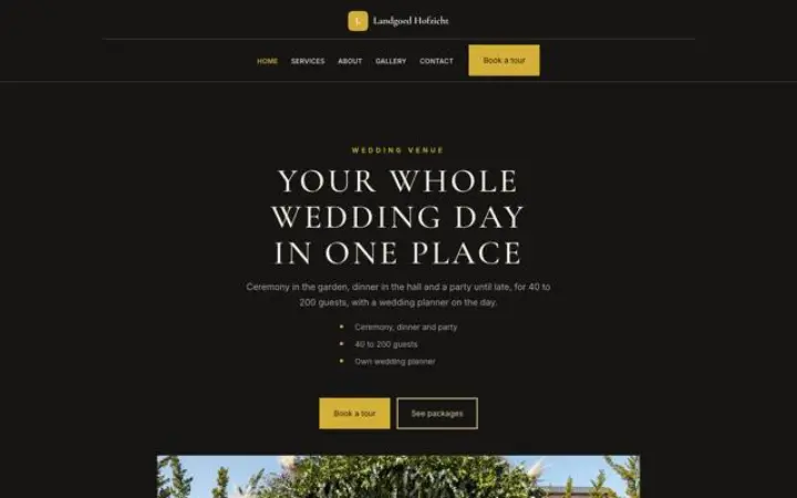 Site web pour lieu de mariage