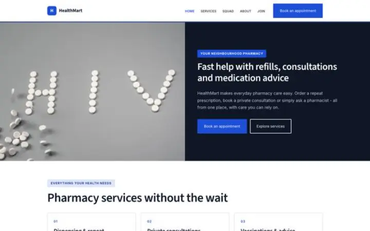 Site web pour pharmacie