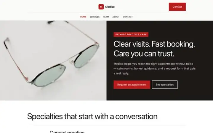 Site web pour médecin
