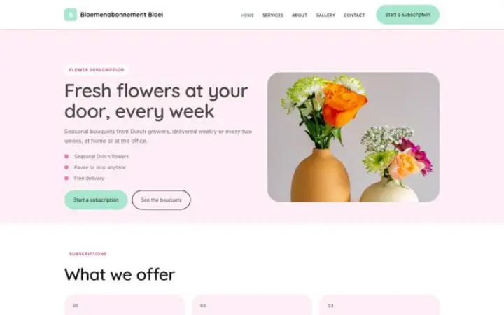 Thème Bloemenabonnement Bloei