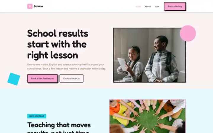 Site web pour cours particuliers