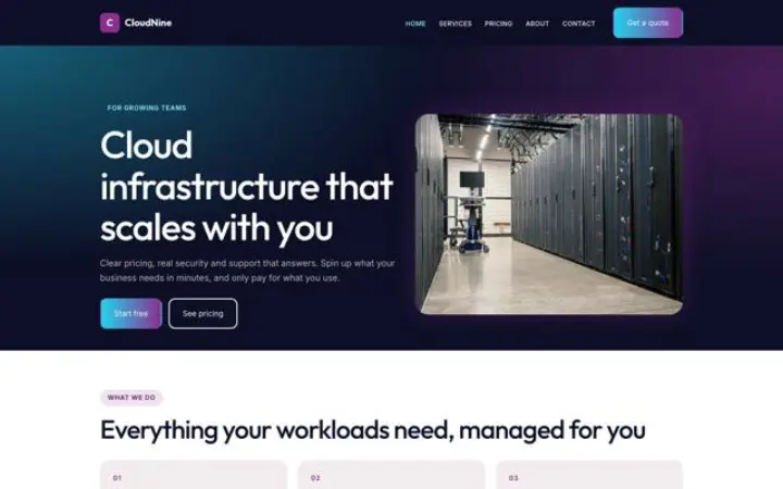 Exemple du thème CloudNine pour cloud
