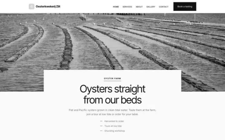 Site web pour ostréiculture