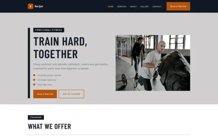 Site web pour salle de functional fitness