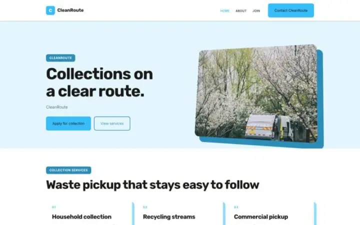 Site web pour collecte des déchets